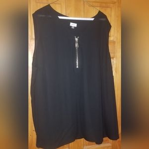 Avenue black sheer sleeveless Blouse top 30/32 Aka 4x